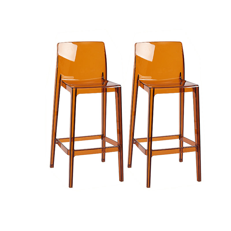 Modern Armless Backrest Counter Stool Acrylic Cashier Bar Stool with Pedal