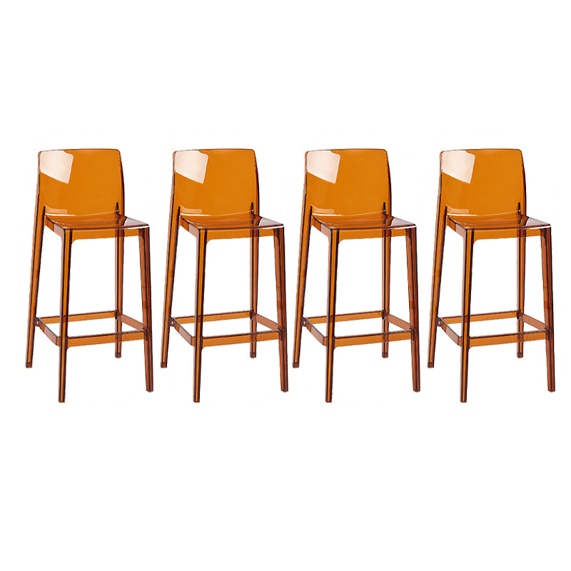 Modern Armless Backrest Counter Stool Acrylic Cashier Bar Stool with Pedal