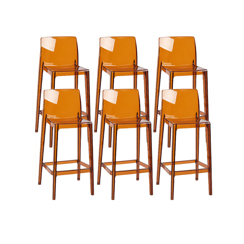 Modern Armless Backrest Counter Stool Acrylic Cashier Bar Stool with Pedal