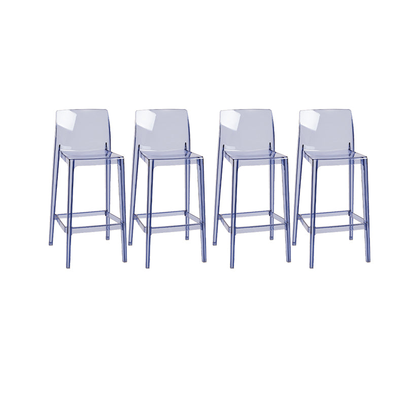 Modern Armless Backrest Counter Stool Acrylic Cashier Bar Stool with Pedal
