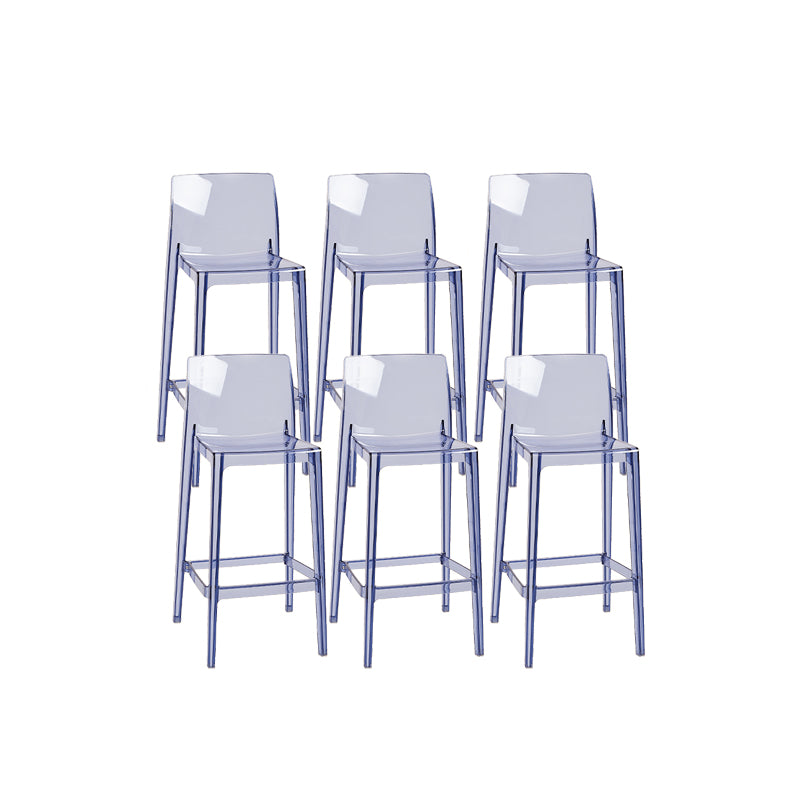 Modern Armless Backrest Counter Stool Acrylic Cashier Bar Stool with Pedal