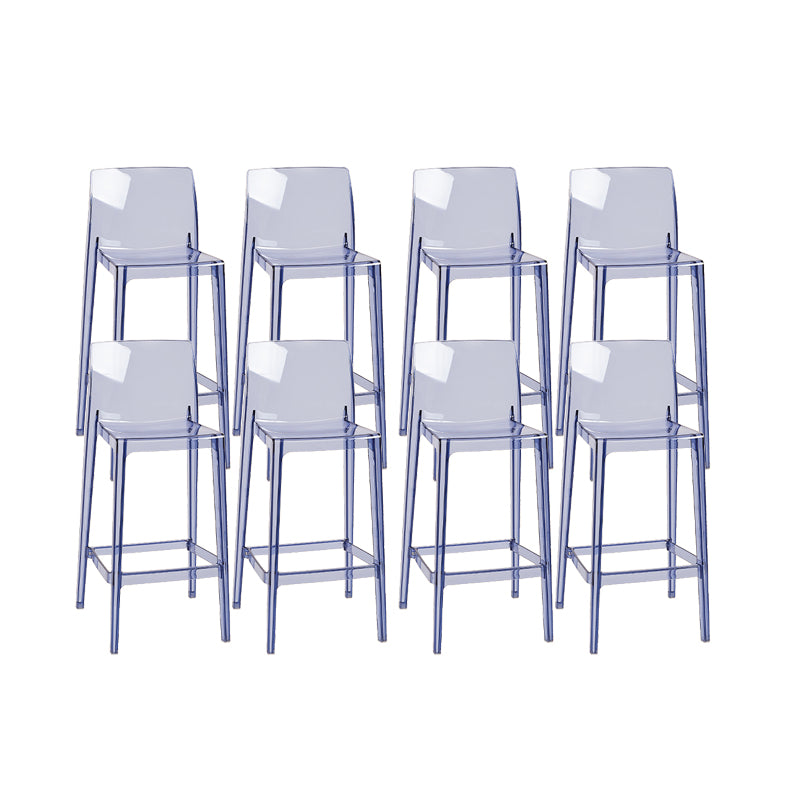 Modern Armless Backrest Counter Stool Acrylic Cashier Bar Stool with Pedal