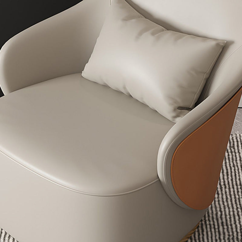 Grey Lounge Chair Arms Included Barrel Chair for Living Room