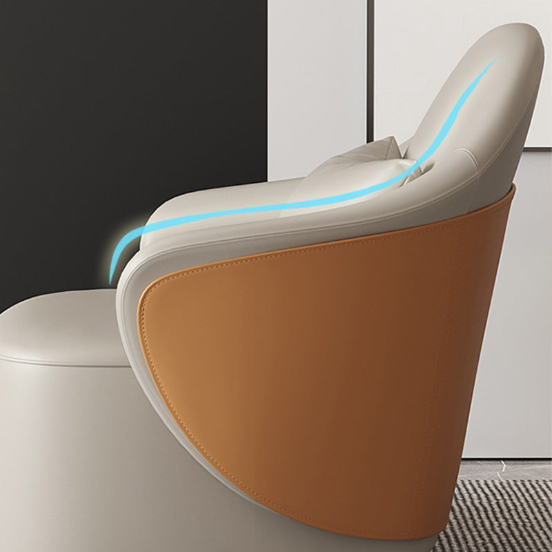 Grey Lounge Chair Arms Included Barrel Chair for Living Room