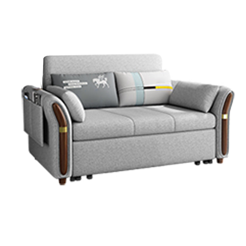 Foldable Glam Sleeper Sofa Flared Arms Convertible Sofas with Storage