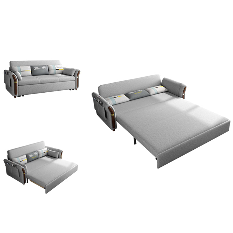 Foldable Glam Sleeper Sofa Flared Arms Convertible Sofas with Storage