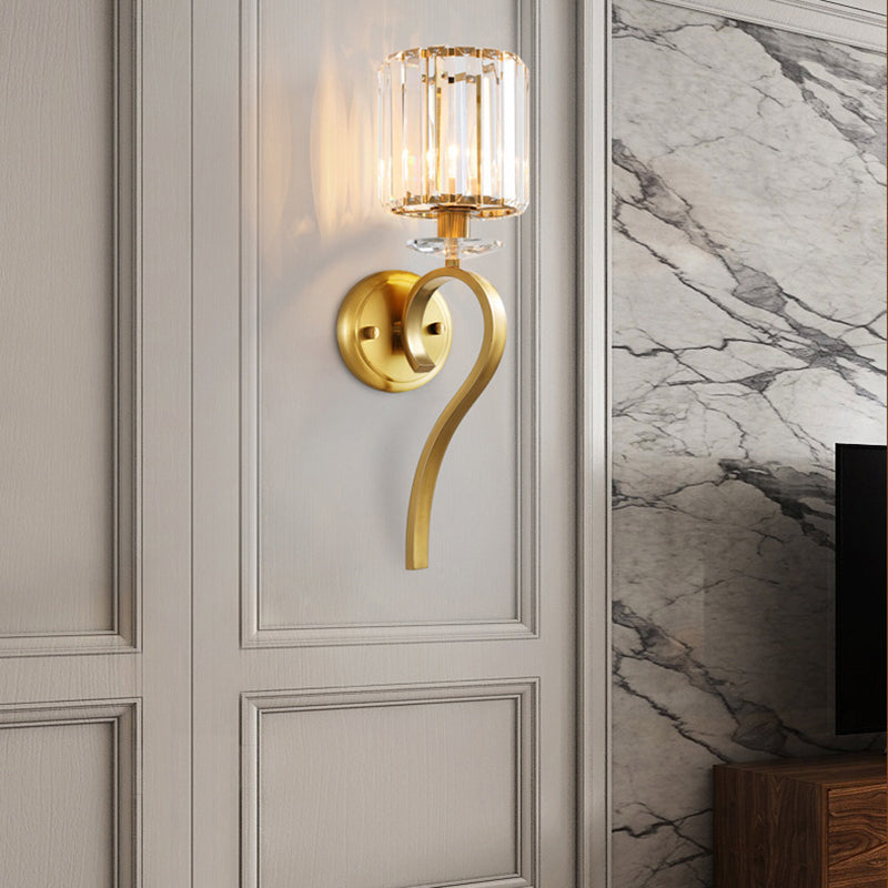Geometric Wall Lighting Contemporary Crystal 1 Light Wall Sconce