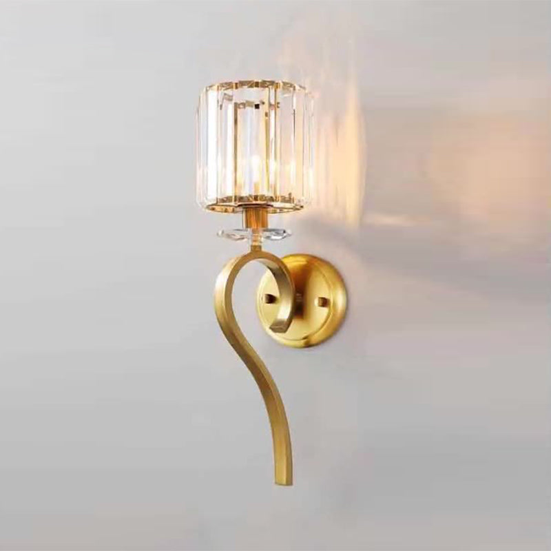 Geometric Wall Lighting Contemporary Crystal 1 Light Wall Sconce