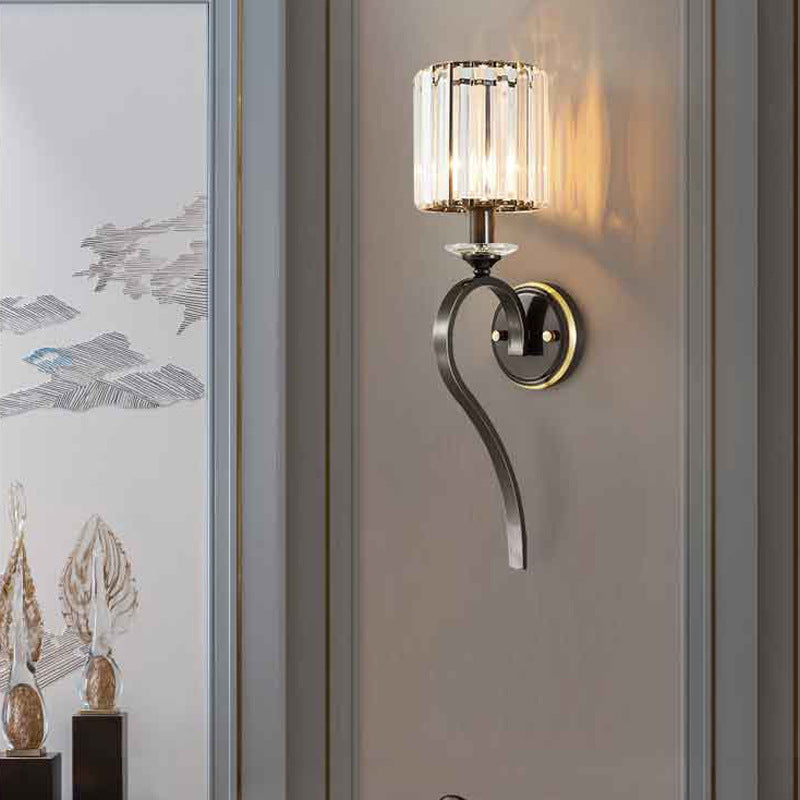 Geometric Wall Lighting Contemporary Crystal 1 Light Wall Sconce