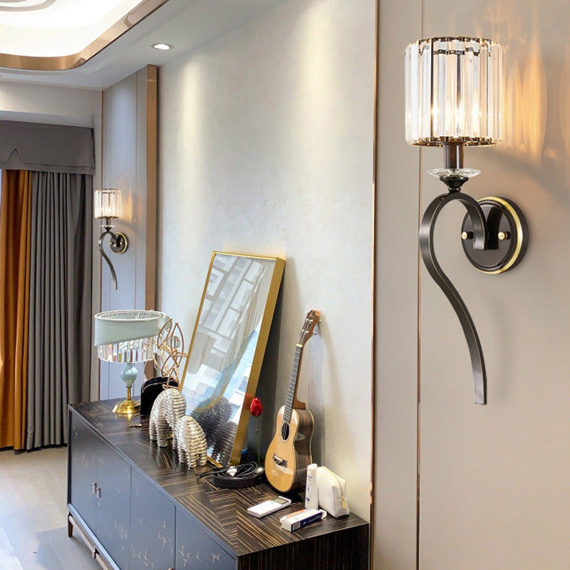 Geometric Wall Lighting Contemporary Crystal 1 Light Wall Sconce