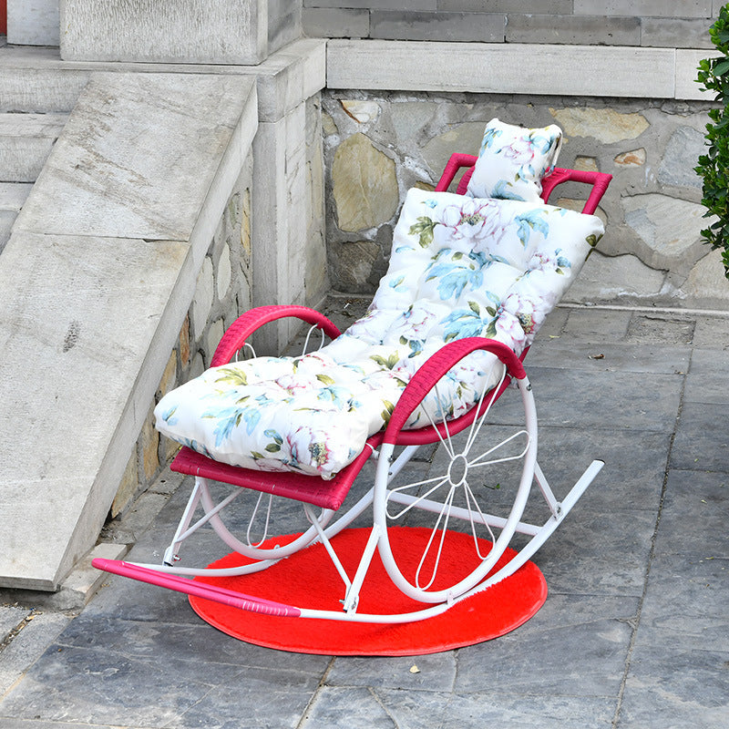 Single Rocking Chair Mid Century Modern Lazy Rocking Chair with Cushion