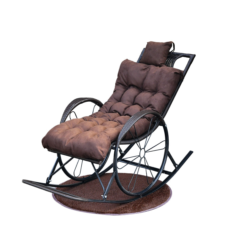 Single Rocking Chair Mid Century Modern Lazy Rocking Chair with Cushion