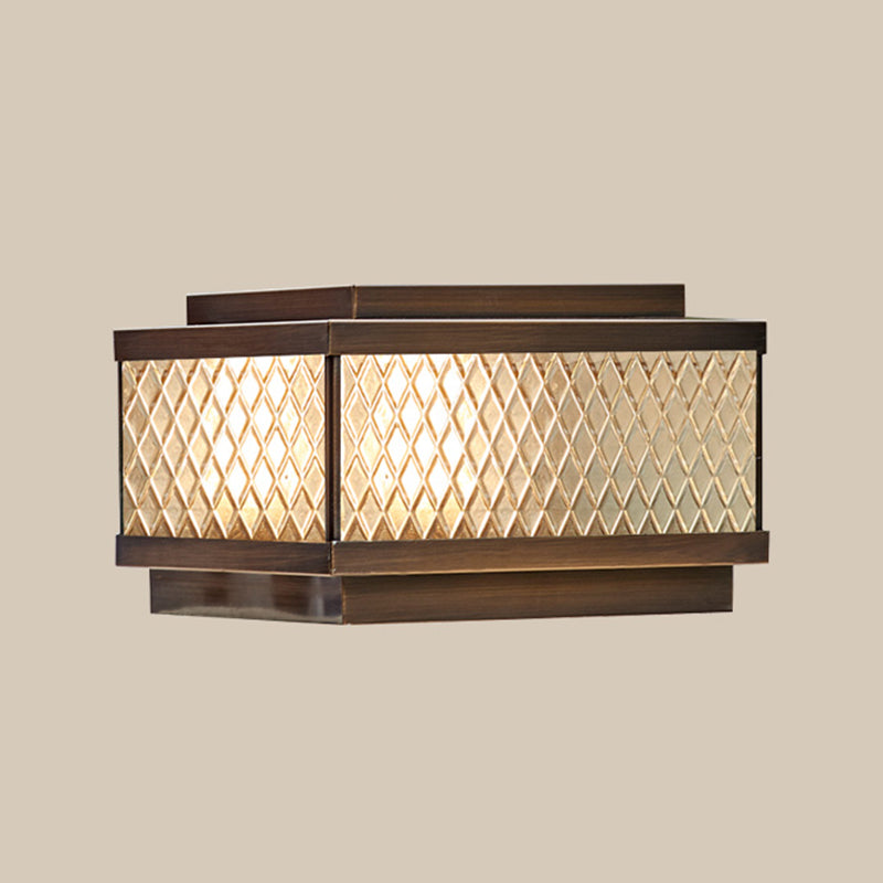 Contemporary Pillar Light Geometric LED Solar Lighting Fixture for Backyard