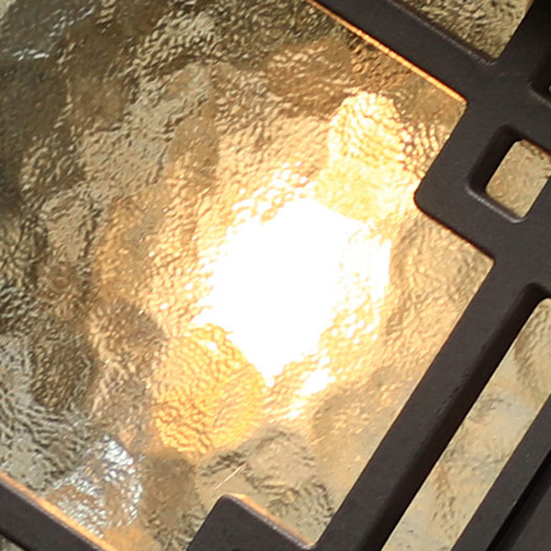 Modern Pillar Light Glass Shade LED Solar Lighting Fixture for Backyard