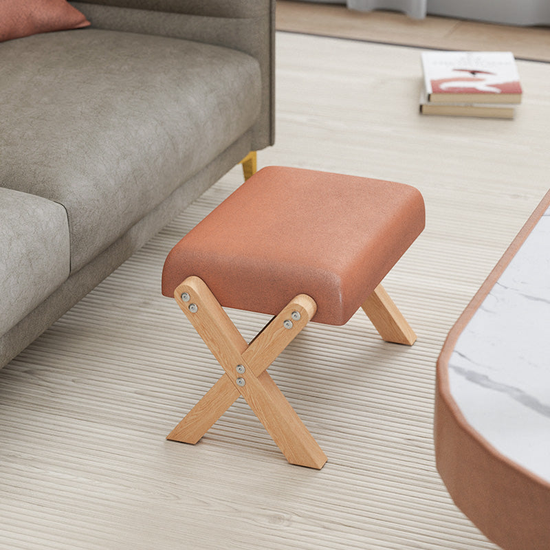 Rectangle Footstool Contemporary Foot Stool With Legs for Living Room