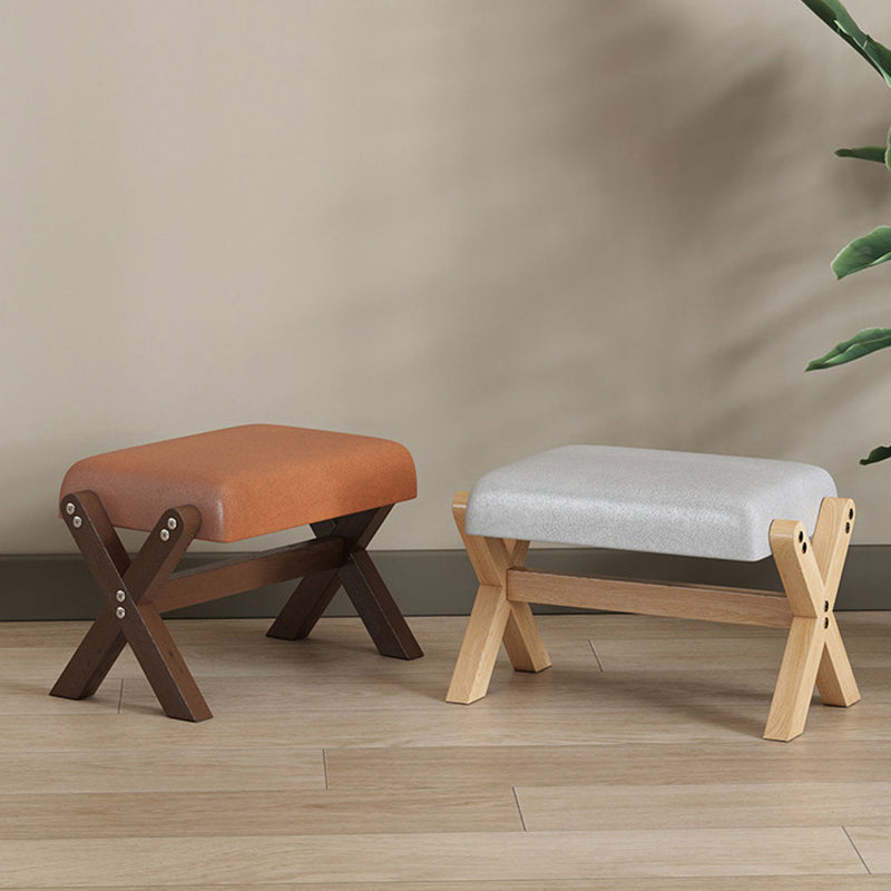 Rectangle Footstool Contemporary Foot Stool With Legs for Living Room