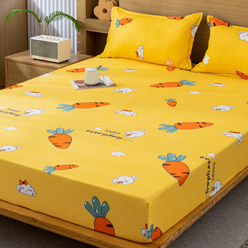Cartoon Print Bed Sheet Set Modern Cotton Fitted Sheet for Bedroom