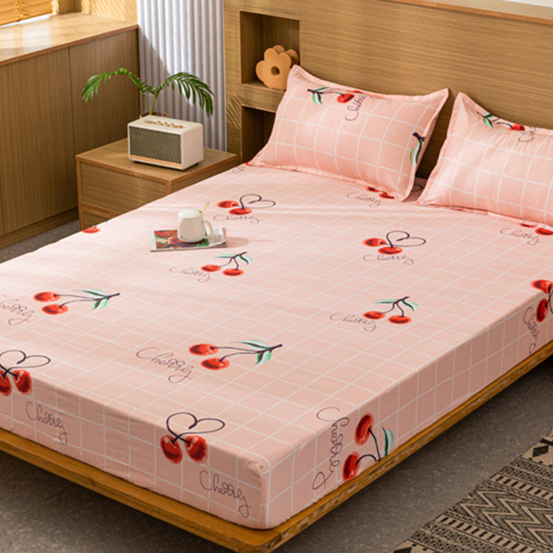 Cartoon Print Bed Sheet Set Modern Cotton Fitted Sheet for Bedroom