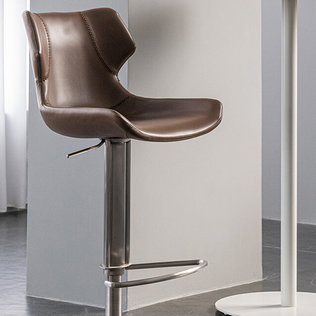 Modern Upholstered Counter Stool Bar-height Bar Stool with Footrest