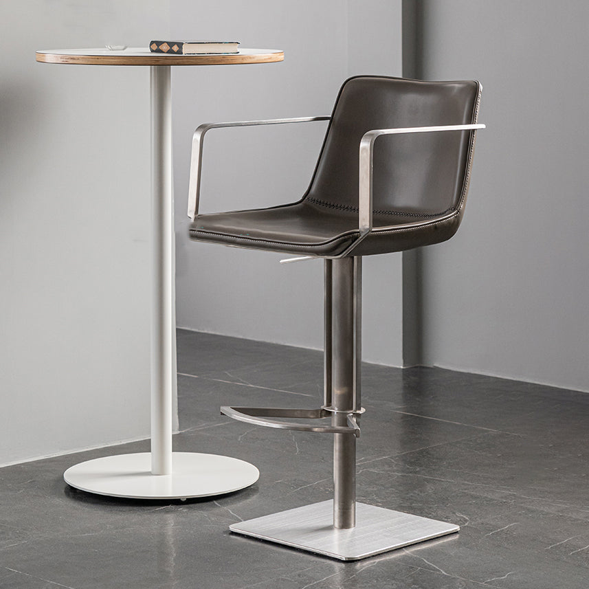 Modern Upholstered Counter Stool Bar-height Bar Stool with Footrest