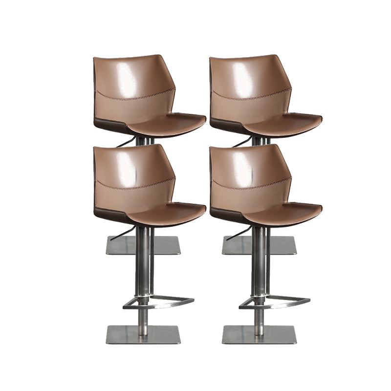 Modern Upholstered Counter Stool Bar-height Bar Stool with Footrest
