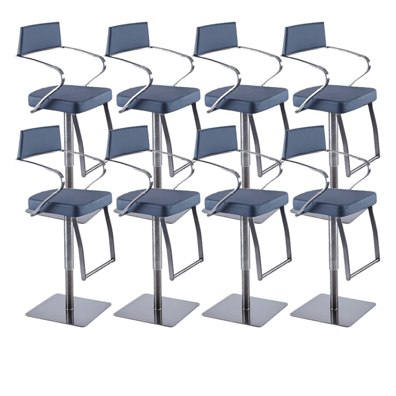 Modern Upholstered Counter Stool Bar-height Bar Stool with Footrest