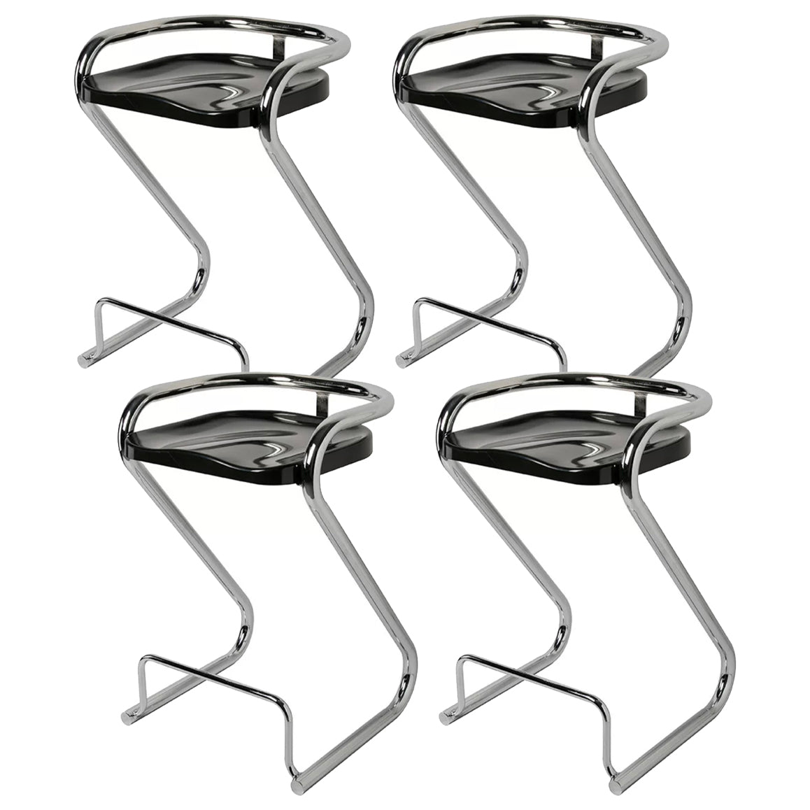 Contoured Seat Dining Stool Low Back Bar Stool with Metal Base