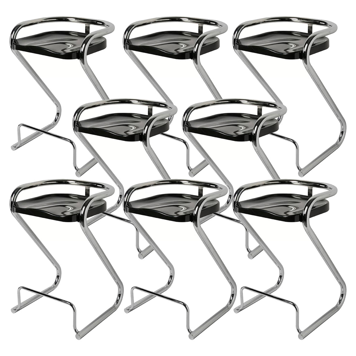 Contoured Seat Dining Stool Low Back Bar Stool with Metal Base
