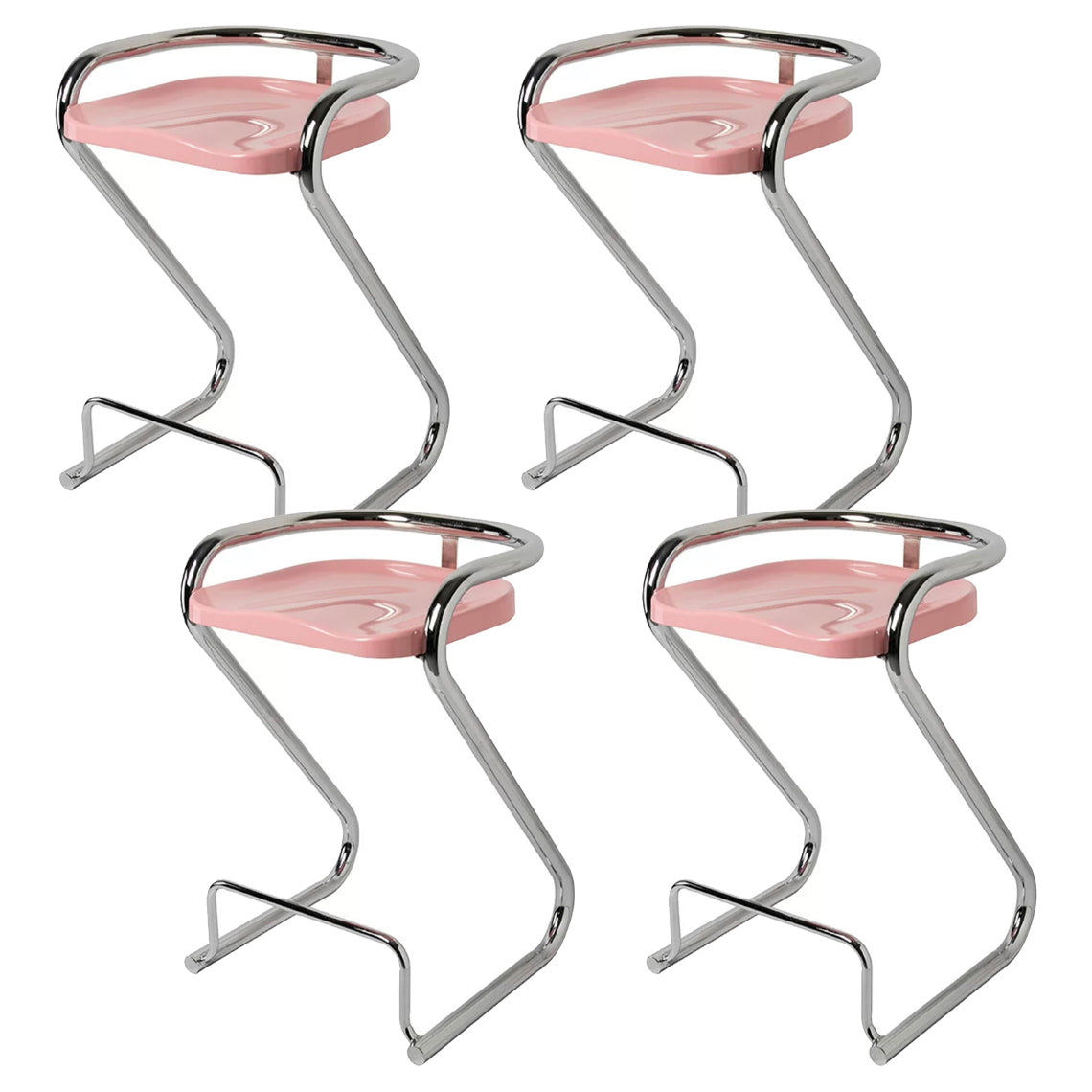 Contoured Seat Dining Stool Low Back Bar Stool with Metal Base
