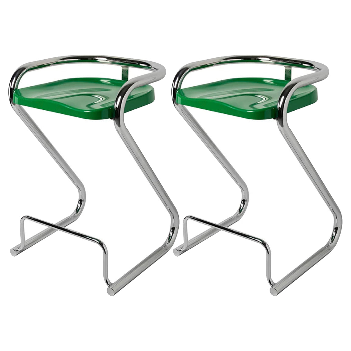 Contoured Seat Dining Stool Low Back Bar Stool with Metal Base