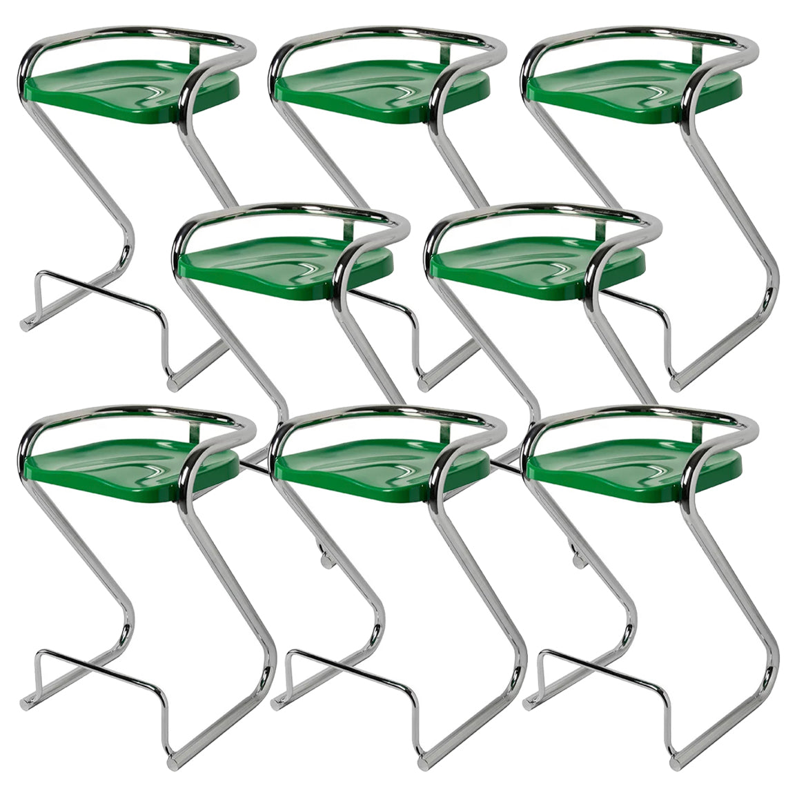 Contoured Seat Dining Stool Low Back Bar Stool with Metal Base