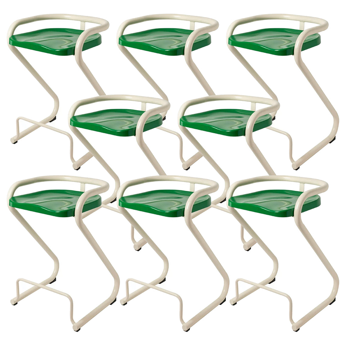 Contoured Seat Dining Stool Low Back Bar Stool with Metal Base