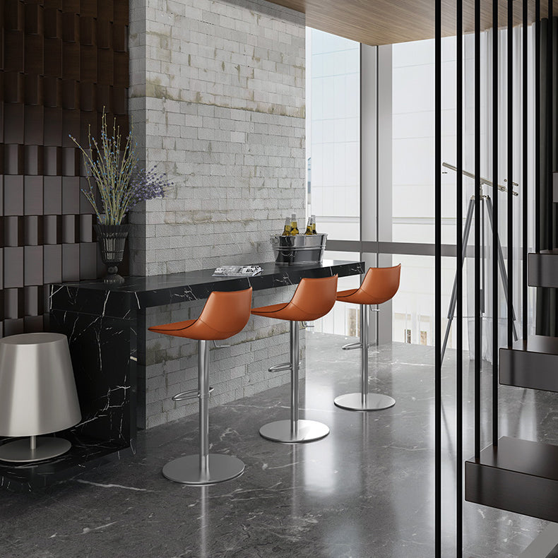 Adjustable Bar Stool Leather Backrest Bar Stools for Living Room