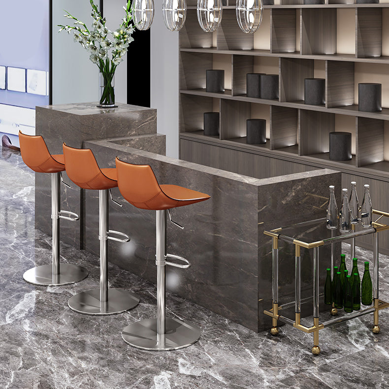 Adjustable Bar Stool Leather Backrest Bar Stools for Living Room