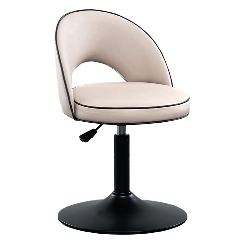 Swivel Adjustable Height Bar Stools Glam Style Faux Leather Bar Stool with Black Base