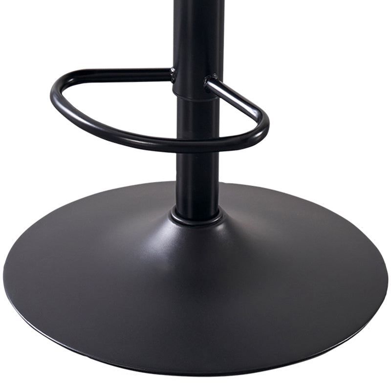 Swivel Adjustable Height Bar Stools Glam Style Faux Leather Bar Stool with Black Base