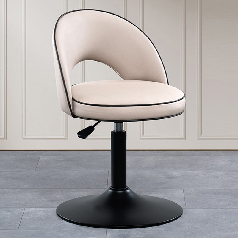 Swivel Adjustable Height Bar Stools Glam Style Faux Leather Bar Stool with Black Base