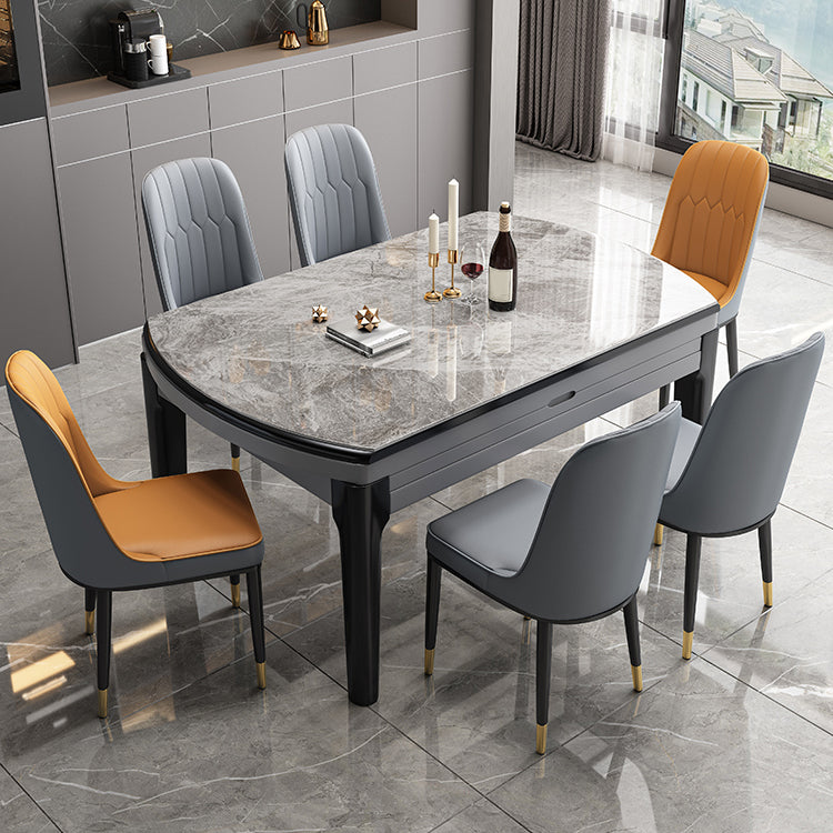 Modern Style Stone Furniture 7/9 Pcs 4 Legs Table with Armless Chair