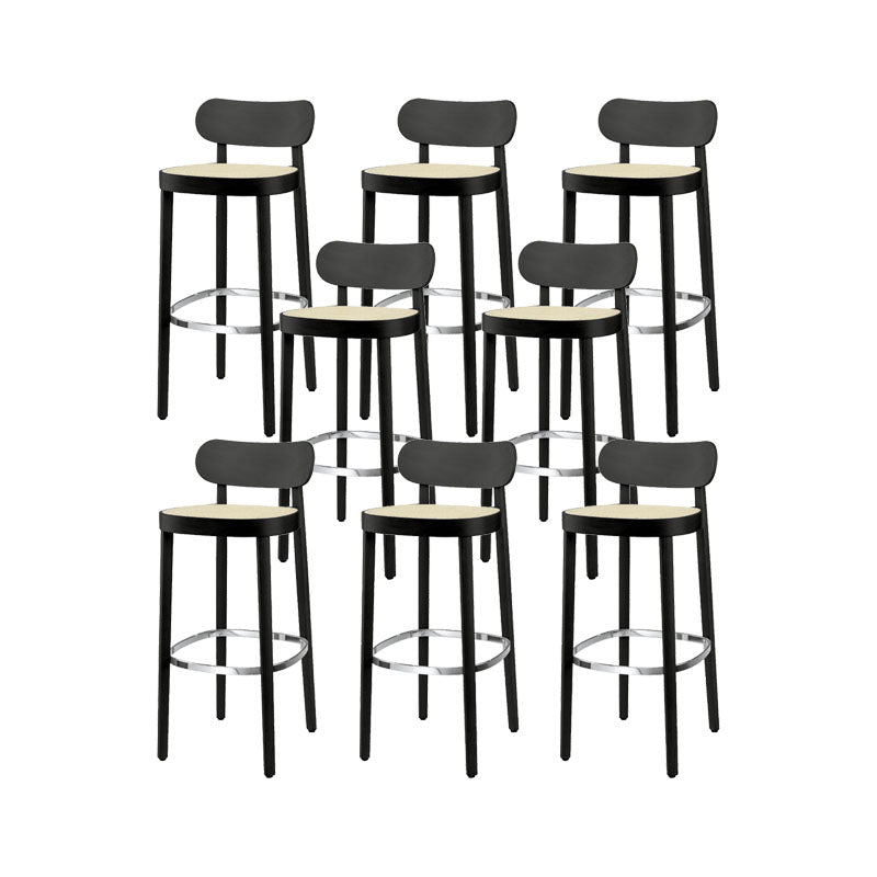 Contemporary Style Wood Counter Chair Footrest Counter Stool for Restaurant