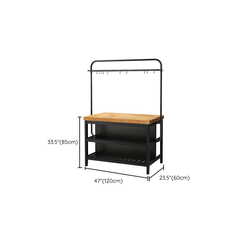 Modern Dining Room Kitchen Island Marble Prep Table with Storage Shelf