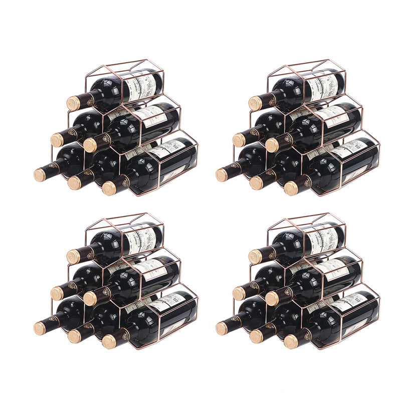 Modern Countertop Bottle Holder Metal Wine Bottle Rack for Home