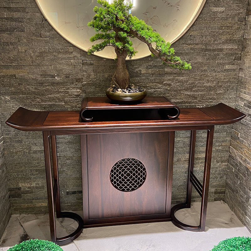 Rectangle Shape Contemporary Console Table Brown Solid Wood Console Sofa Table