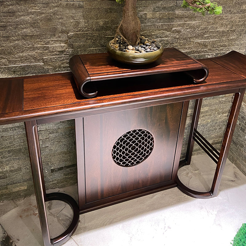 Rectangle Shape Contemporary Console Table Brown Solid Wood Console Sofa Table