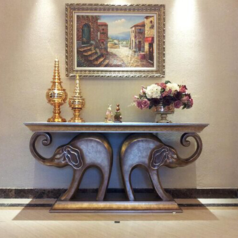 Rectangle Shape Contemporary Console Accent Table Stone Console Sofa Table for Hall