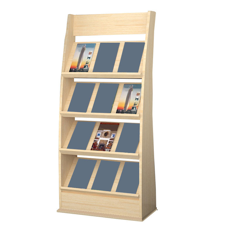 Contemporary Closed Back Bookcase Engineered Wood Vertical Bookshelf