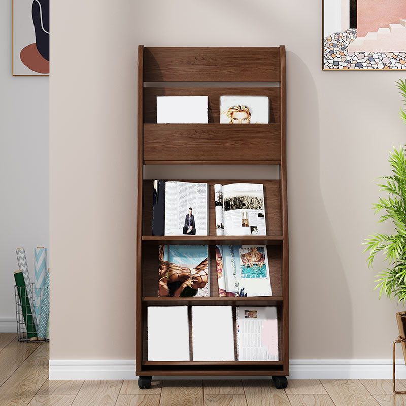 Contemporary Closed Back Bookcase Engineered Wood Vertical Bookshelf