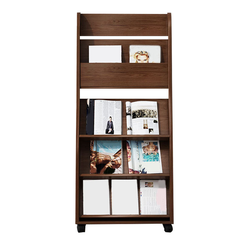Contemporary Closed Back Bookcase Engineered Wood Vertical Bookshelf