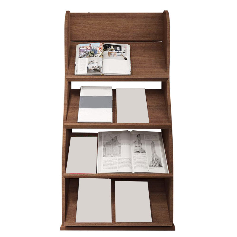 Contemporary Closed Back Bookcase Engineered Wood Vertical Bookshelf