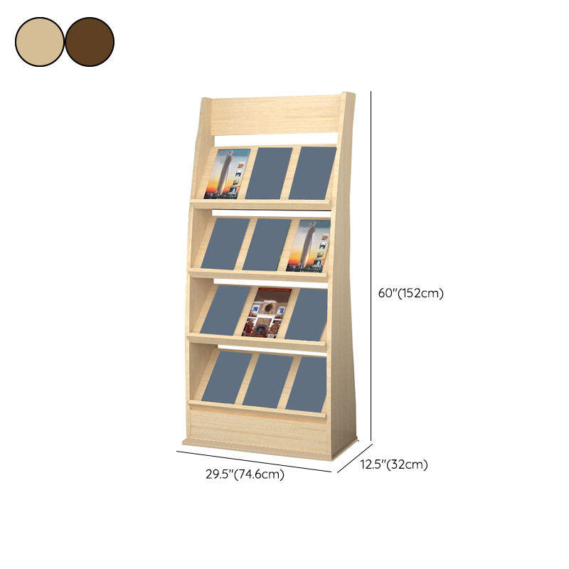 Contemporary Closed Back Bookcase Engineered Wood Vertical Bookshelf