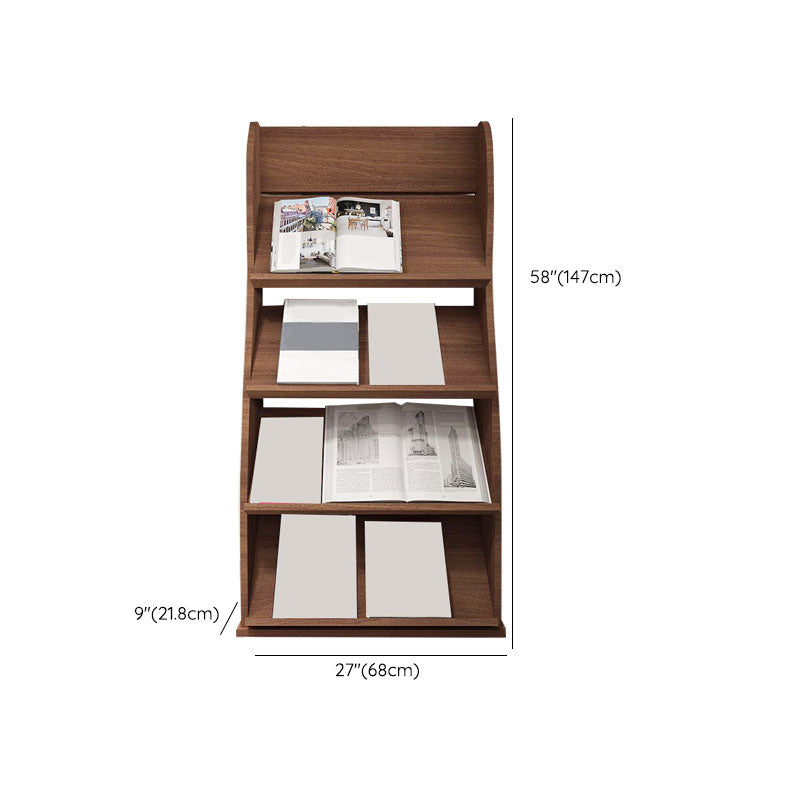 Contemporary Closed Back Bookcase Engineered Wood Vertical Bookshelf